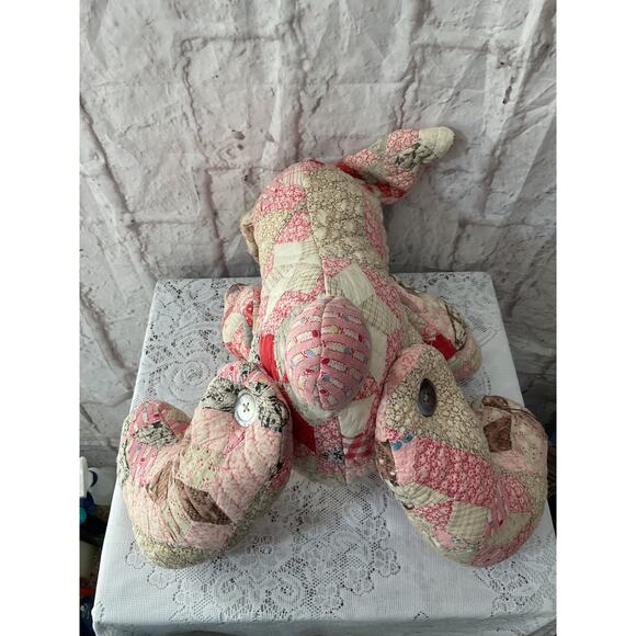 Vintage Hand Stitched Patchwork Quilt Bunny Rabbit Doll Folk Art Farmhouse - Picture 4 of 7